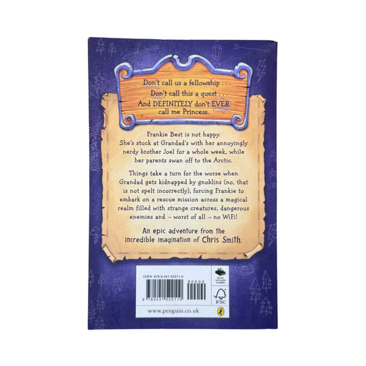 The back cover and synopsis of the original Frankie Best Hates Quests book.