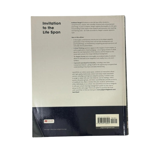 The back cover and synopsis of the original Invitation to the Life Span book.