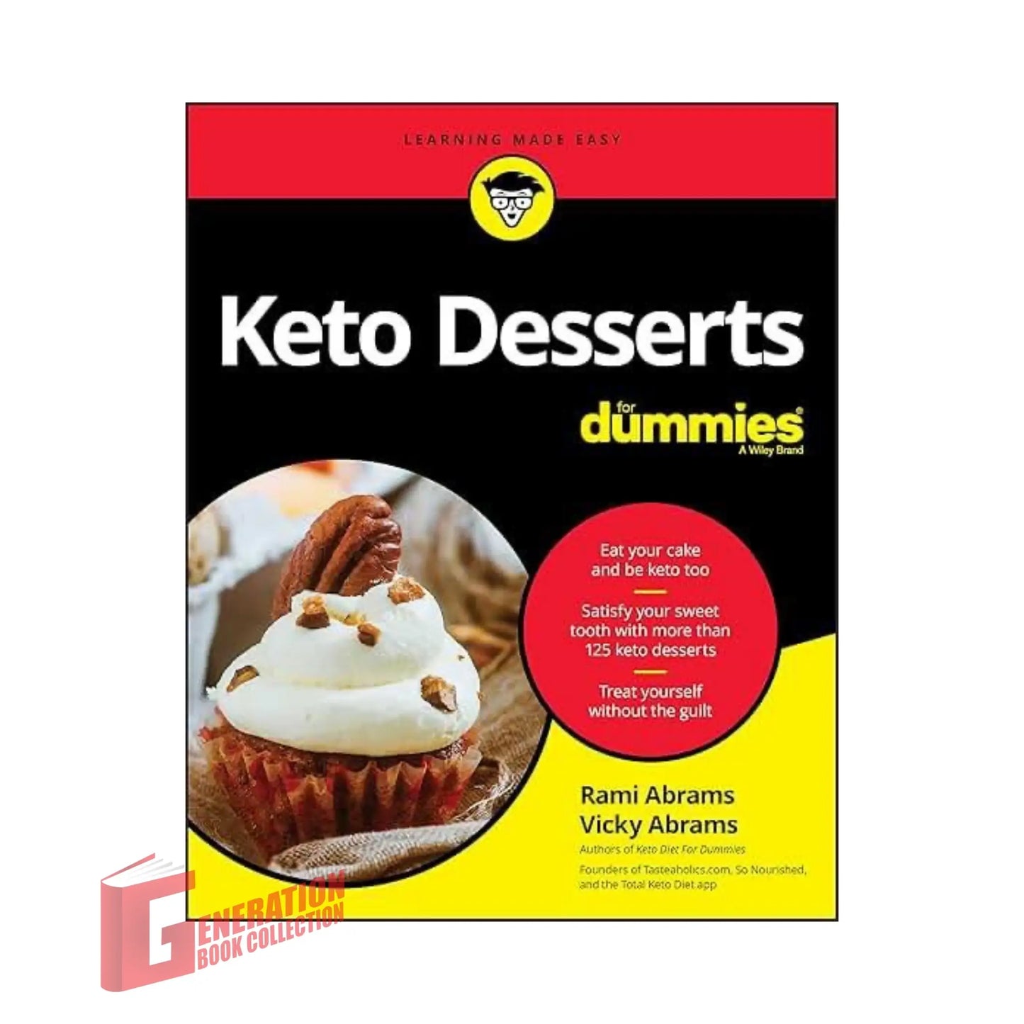 The front cover of Keto Desserts For Dummies by Rami Abrams, available as an original imported copy at Generation Books Collection Pakistan.