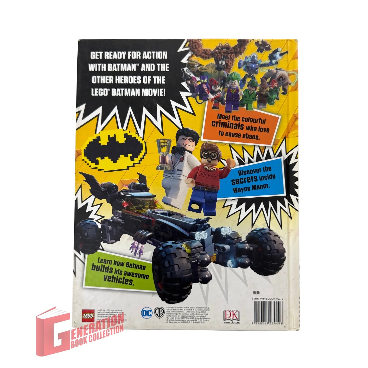 Back cover details of LEGO Batman Movie The Essential Guide imported edition