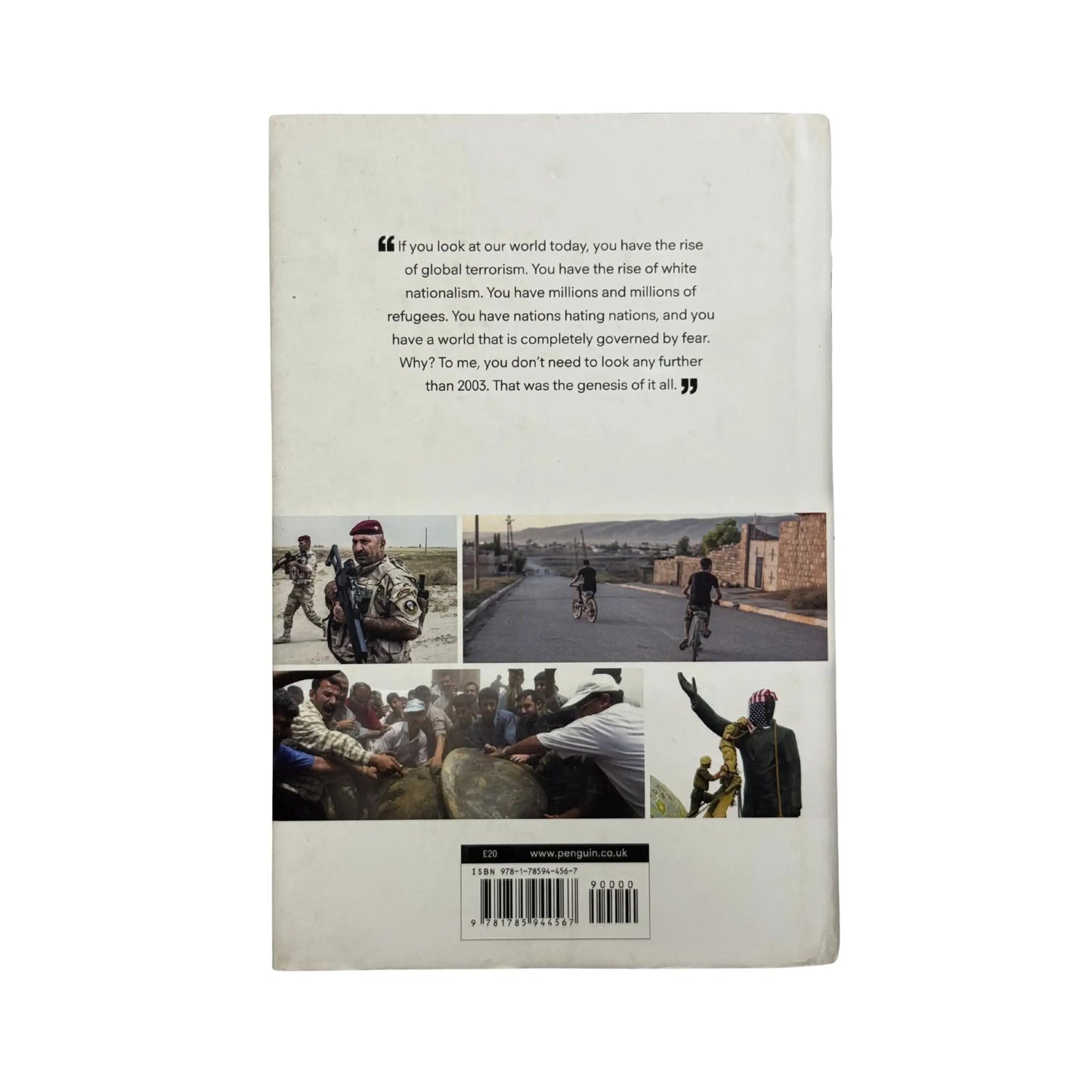 The back cover and synopsis of the original Once Upon a Time in Iraq book.