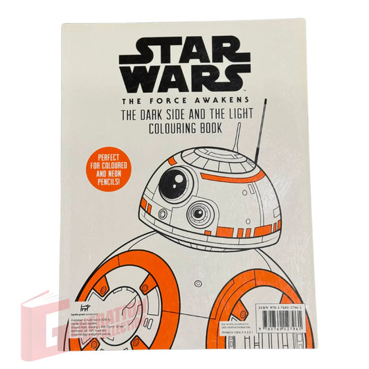 Back cover details of Star Wars Dark Side and the Light imported colouring book