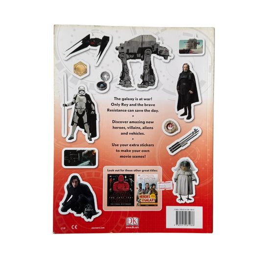Back cover details of Star Wars The Last Jedi Ultimate Sticker Collection imported edition