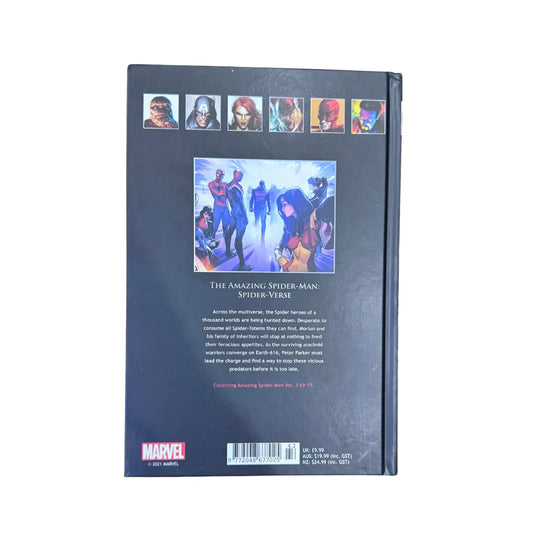 Back cover of Spider-Man Marvel comic showing story summary and barcode - Generation Books Pakistan