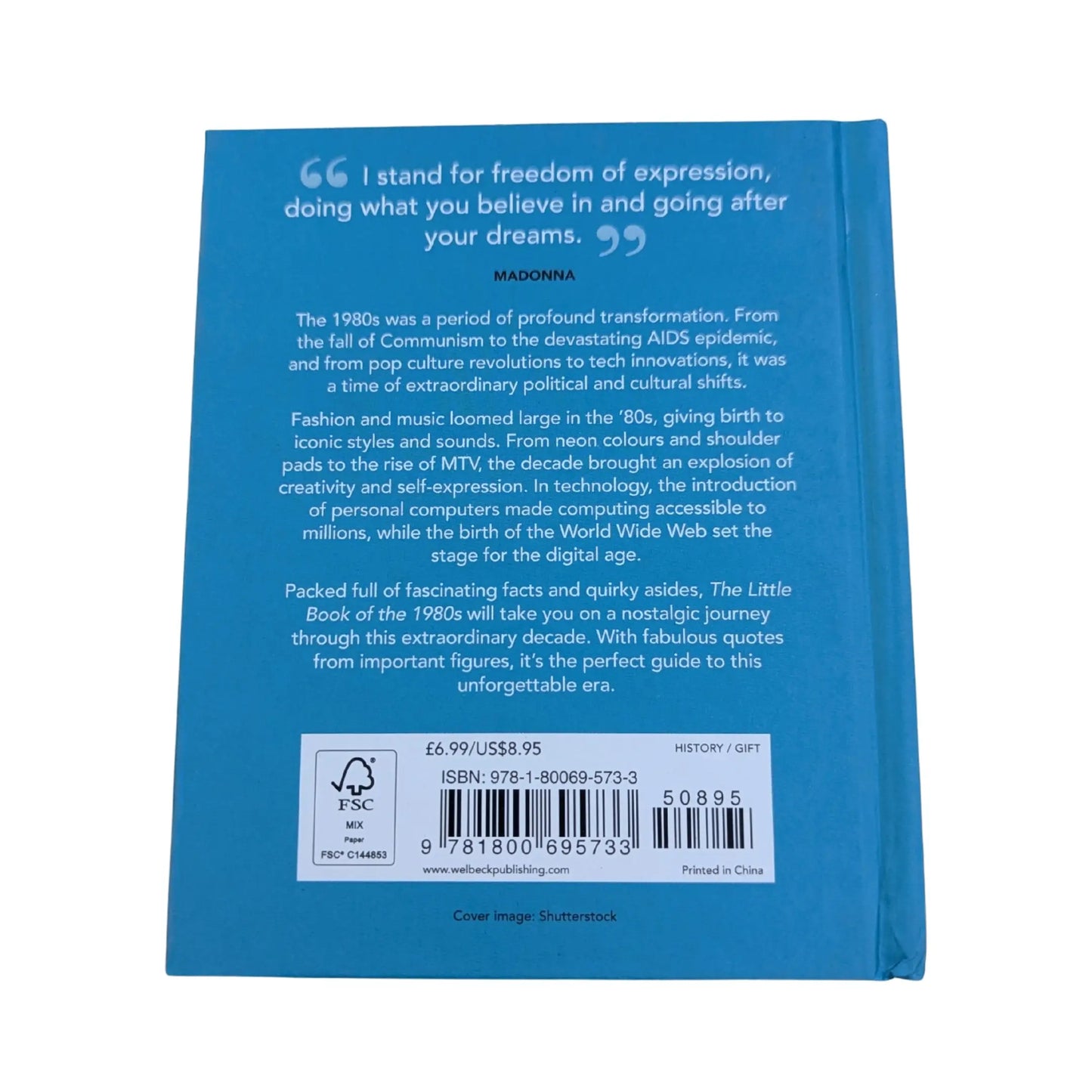 Back cover details of The Little Book of The 1980s imported edition