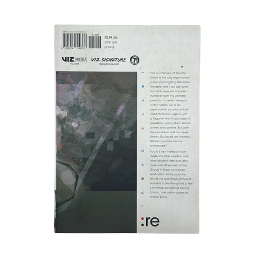 Tokyo Ghoul re Volume 12 back cover with Viz Media synopsis and barcode - Generation Books