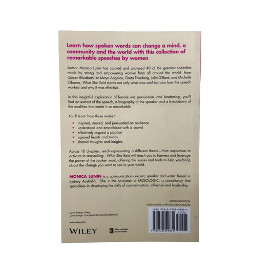 What She Said: #1 Award Winner: The Art of Inspiring Action through Speech