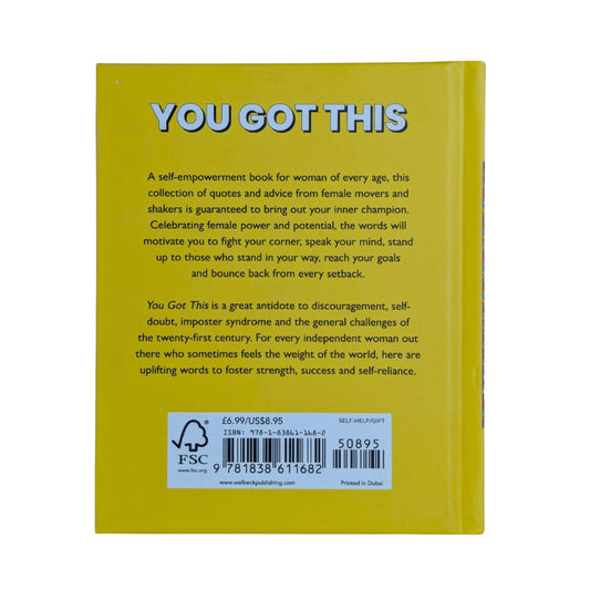 Back cover details of You Got This imported edition
