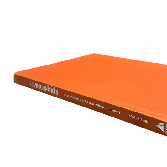 Orange mattress with 'Living Kids' branding on a white background