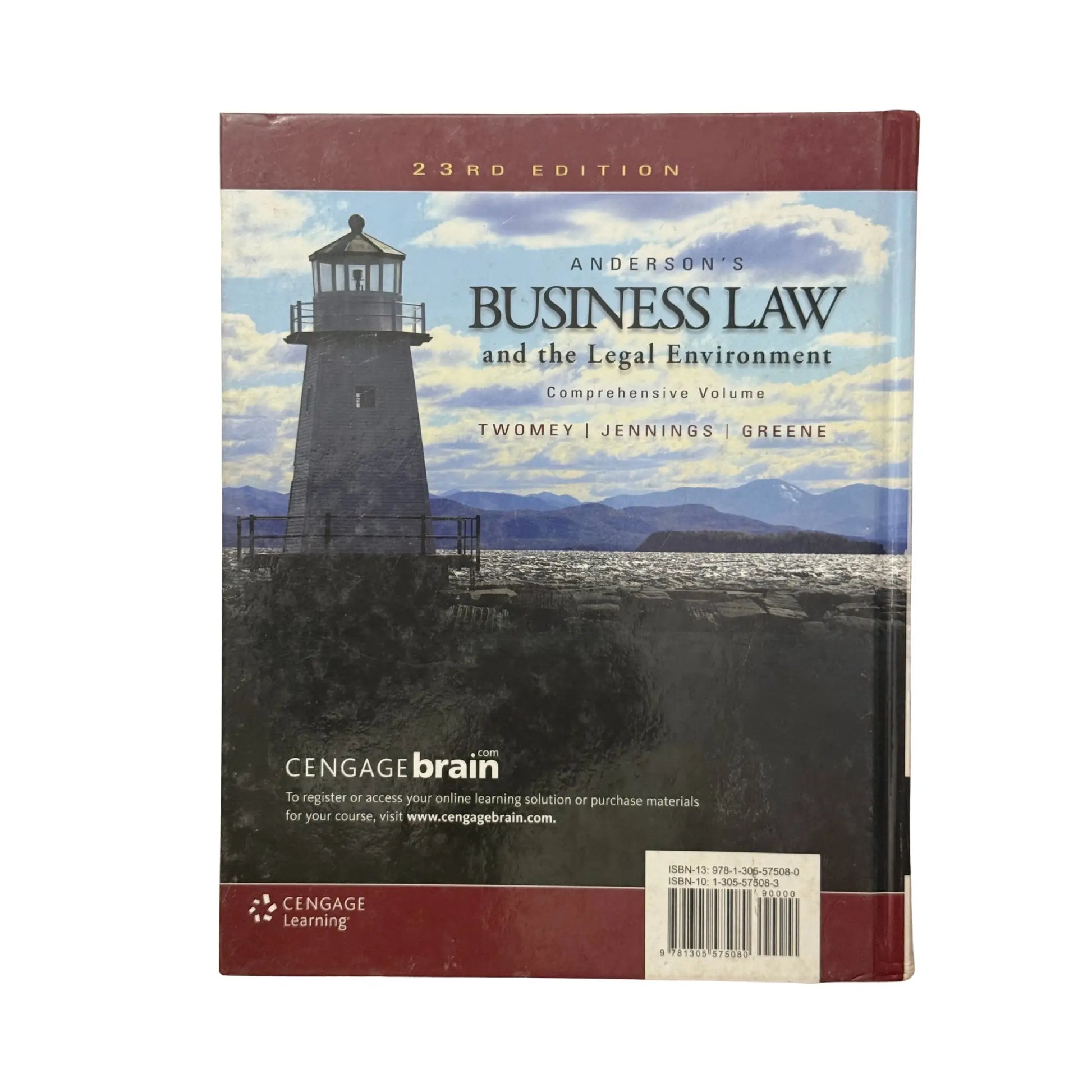 The back cover and synopsis of the original Anderson's Business Law book.