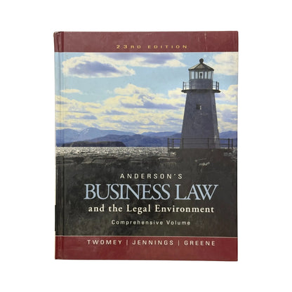 The front cover of Anderson's Business Law and the Legal Environment, Comprehensive Volume by David P. Twomey, available as an original imported copy at Generation Books Collection Pakistan.
