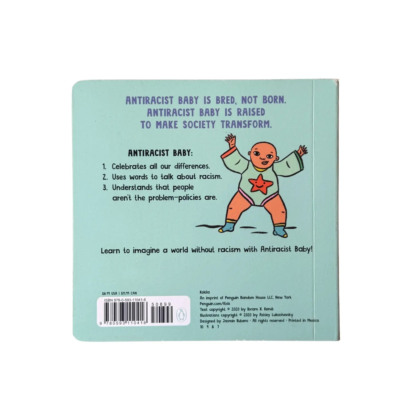 Back cover details of Antiracist Baby imported edition