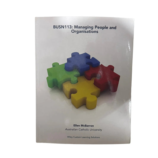 BUSN113: Managing People and Organisations by Ellen McBarron original Wiley textbook cover