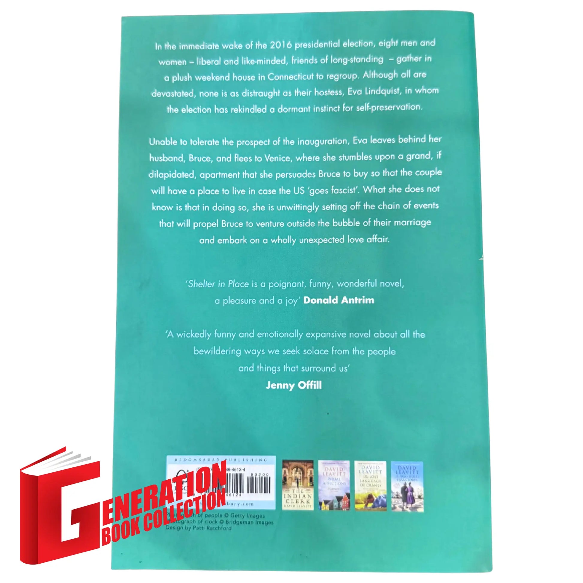 View of the back cover and ISBN information for this authentic imported copy of Shelter in Place.