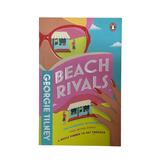 Beach Rivals by Georgie Tilney paperback cover featuring colourful beach-themed artwork