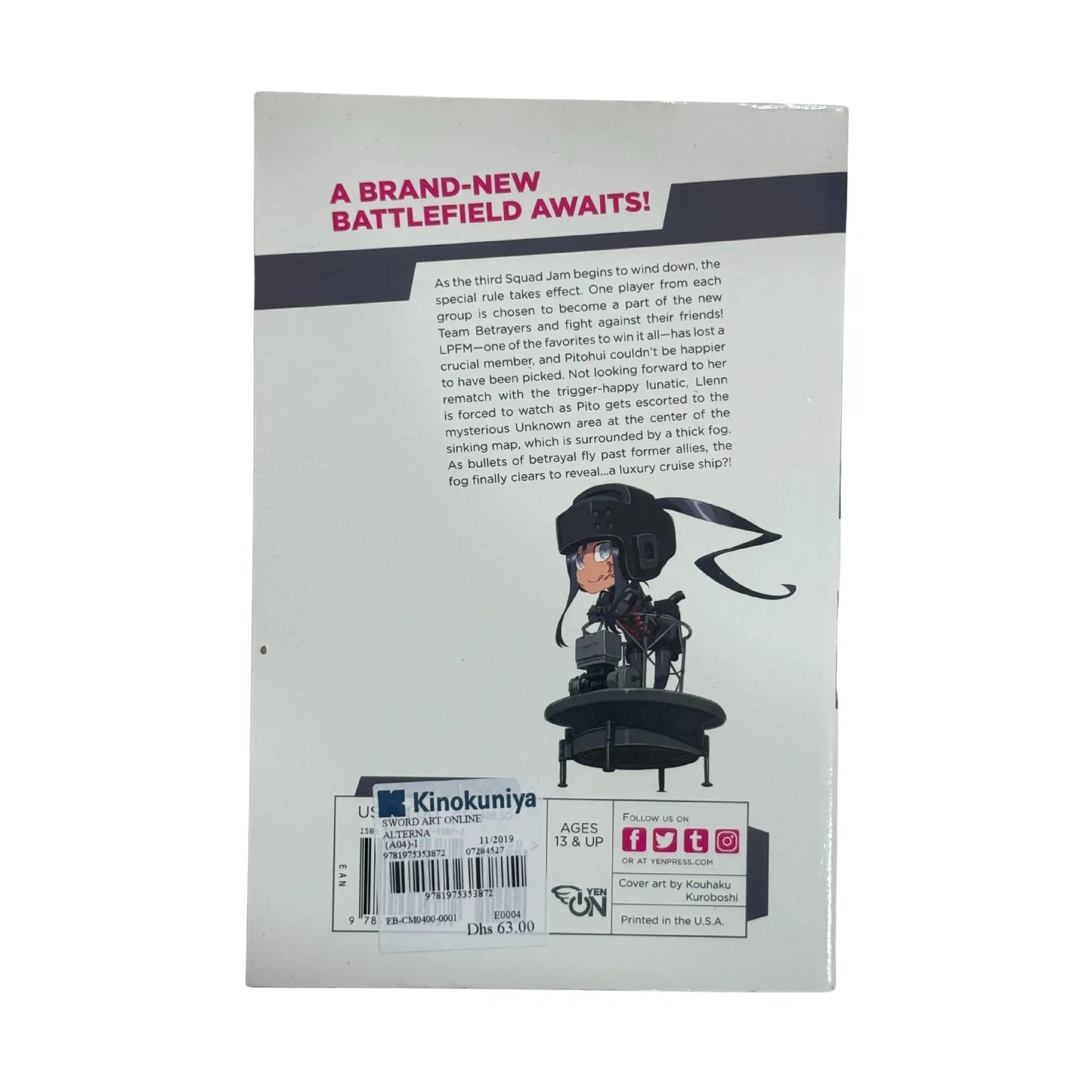 The back cover and synopsis of the original Sword Art Online Alternative: Gun Gale Online, Vol. 5 book.