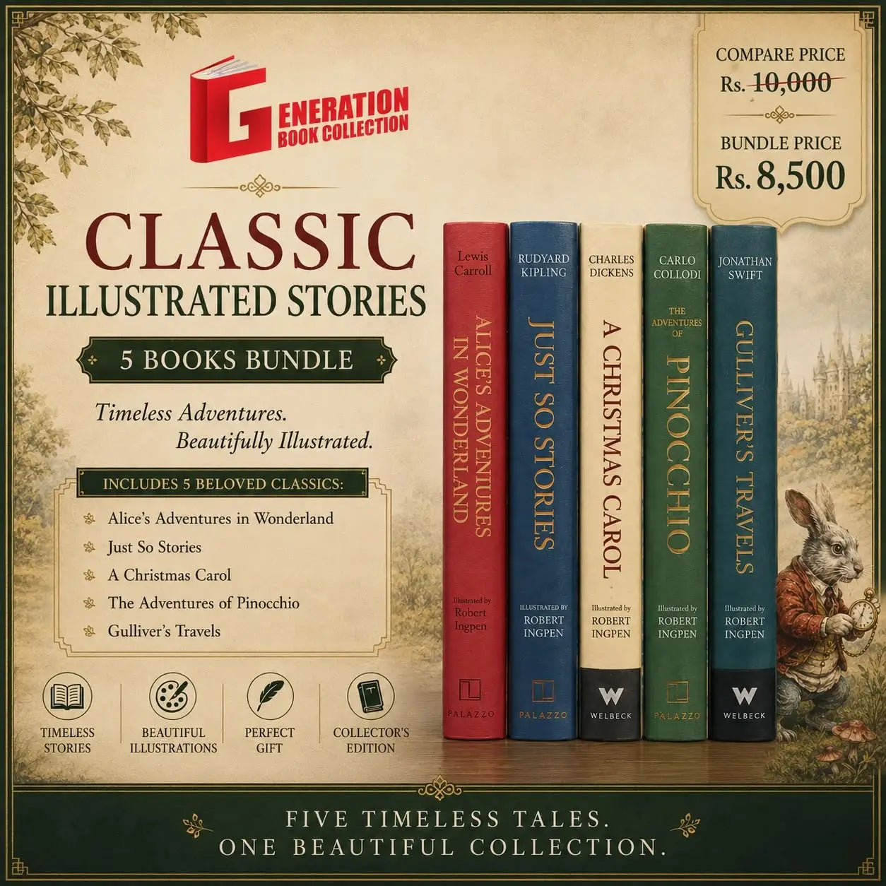 Children Classic Illustrated Stories Bundle