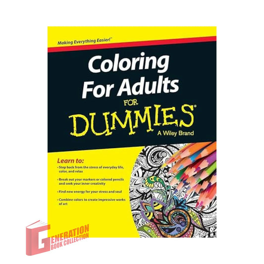 Official front cover of Coloring For Adults For Dummies, a genuine imported art and relaxation book.