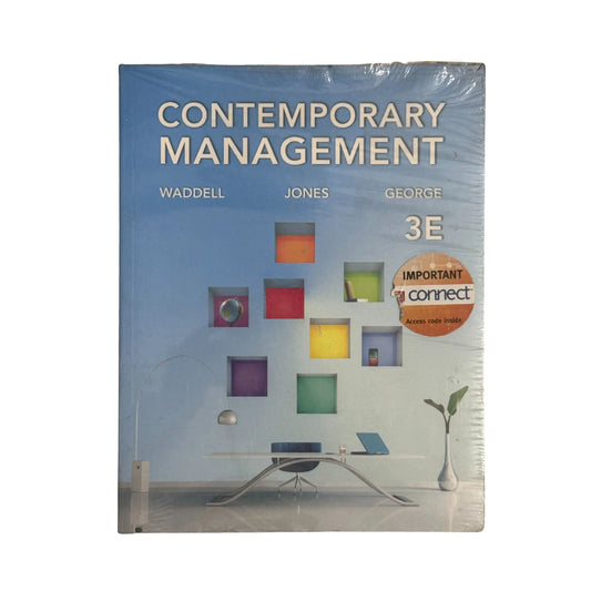 The front cover of Contemporary Management + Connect Online by Dianne Waddell, Gareth Jones, and Jennifer George, available as an original imported copy at Generation Books Collection Pakistan.