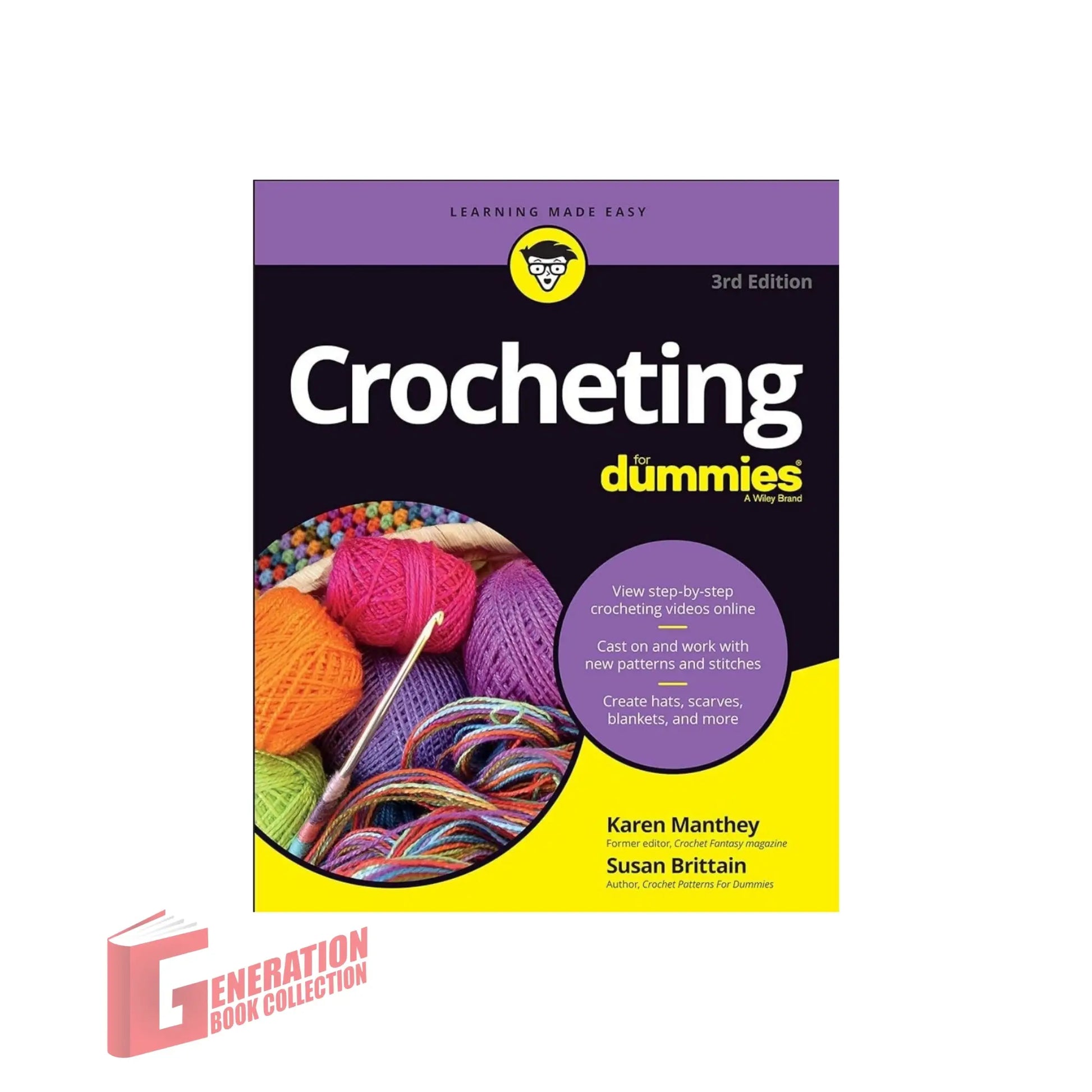 Crocheting For Dummies with Online Videos by Susan Brittain and Karen Manthey original craft book cover