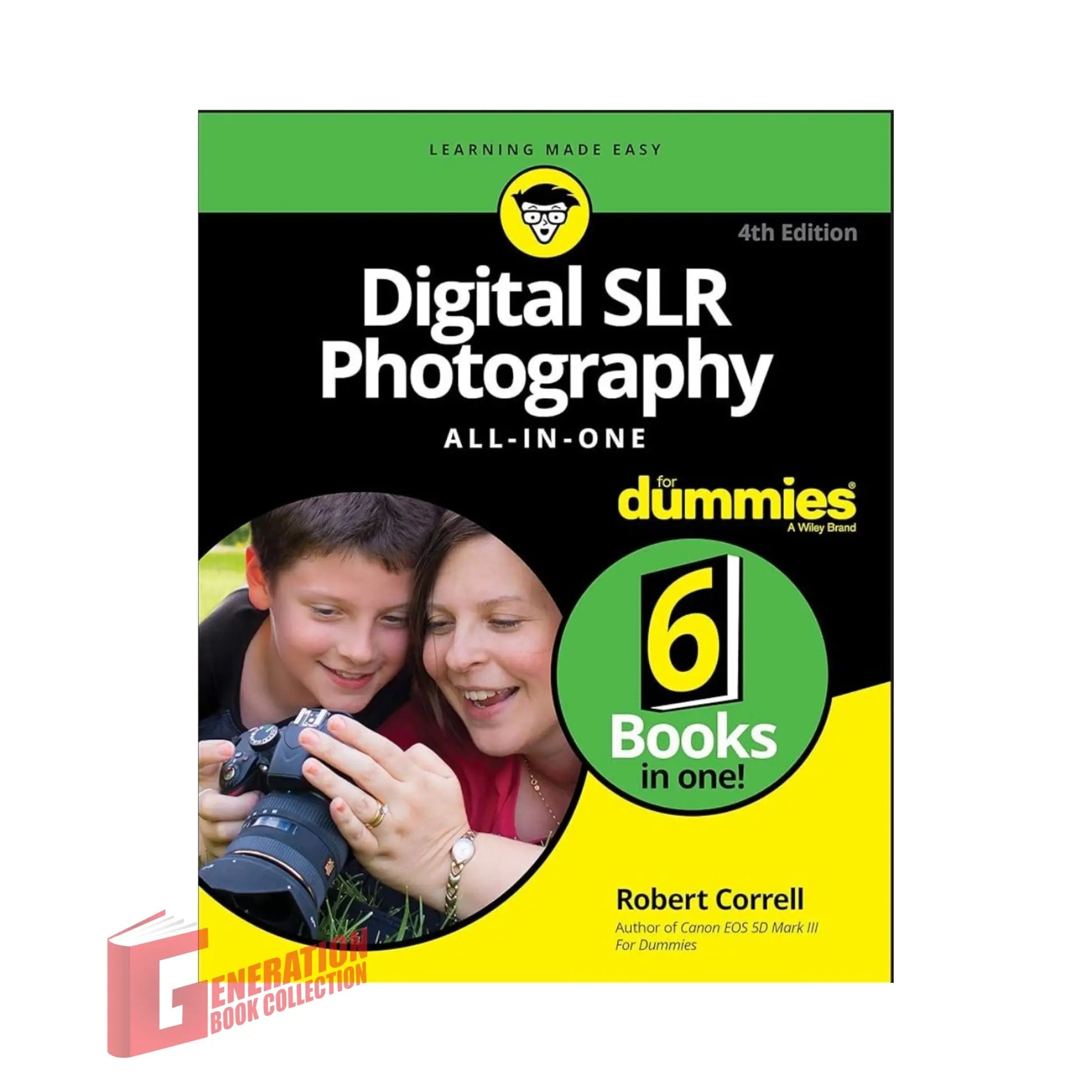 The front cover of Digital SLR Photography All-in-One For Dummies by Robert Correll, available as an original imported copy at Generation Books Collection Pakistan.