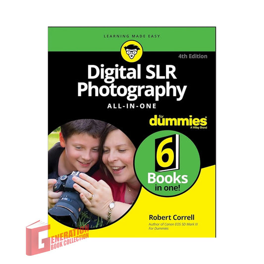 The front cover of Digital SLR Photography All-in-One For Dummies by Robert Correll, available as an original imported copy at Generation Books Collection Pakistan.