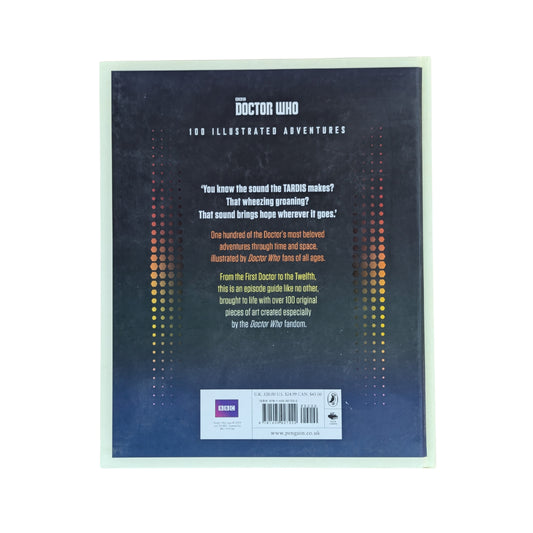 Back cover details of Doctor Who 100 Illustrated Adventures imported edition
