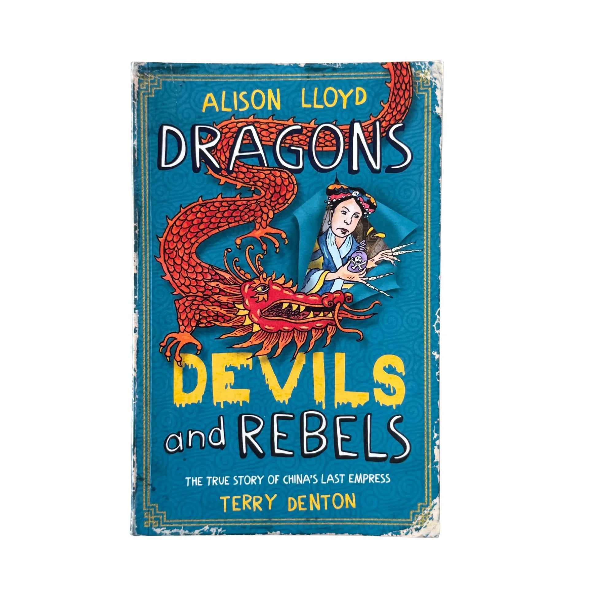Official front cover of Dragons, Devils and Rebels by Lloyd Alison, a genuine imported adventure children's book.