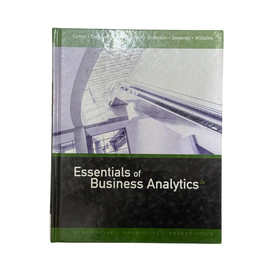 The front cover of Essentials of Business Analytics by Paige Baltzan, Kathy Lynch, and Julie Fisher, available as an original imported copy at Generation Books Collection Pakistan.