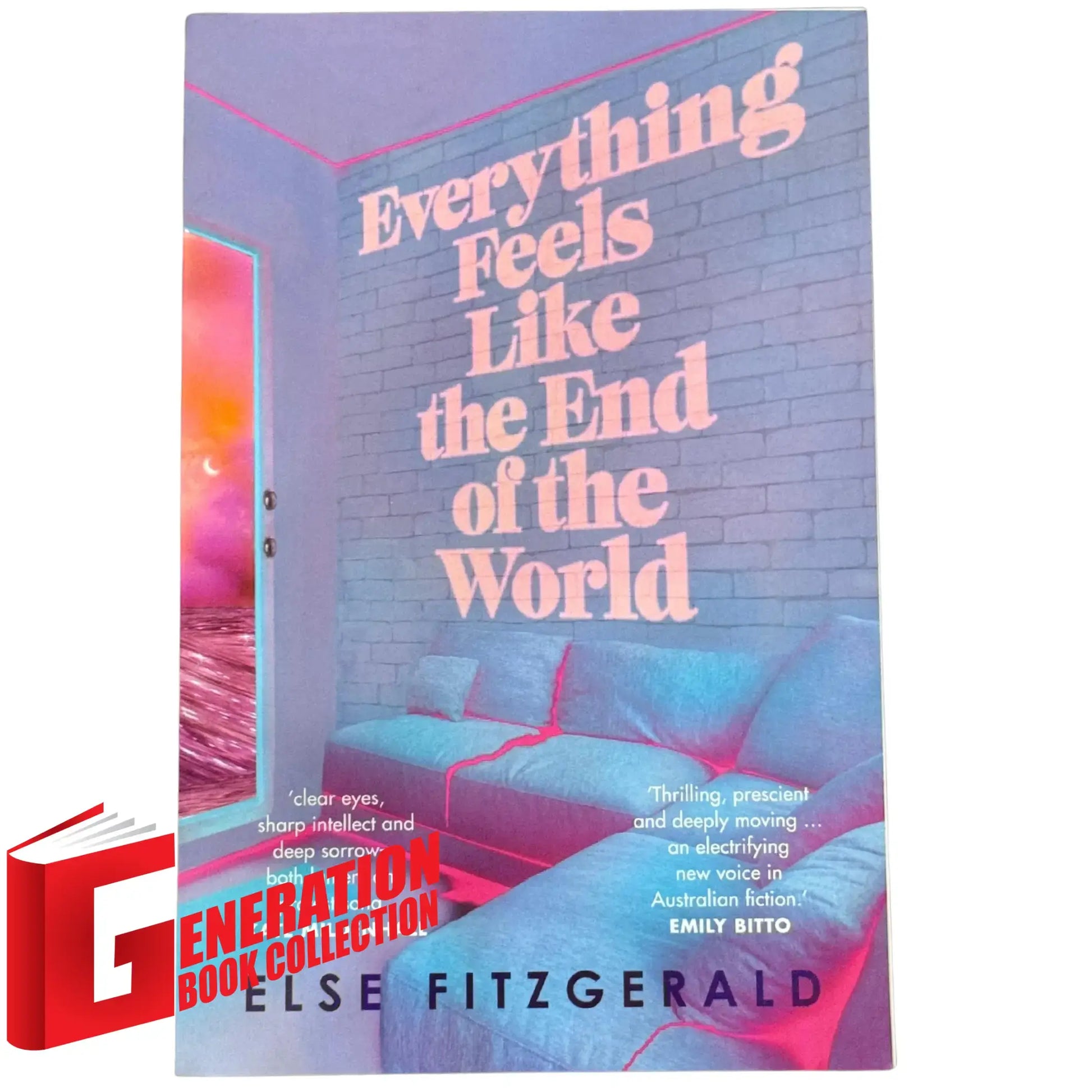The front cover of Everything Feels Like The End Of The World by Else Fitzgerald, available as an original imported copy at Generation Books Collection Pakistan.