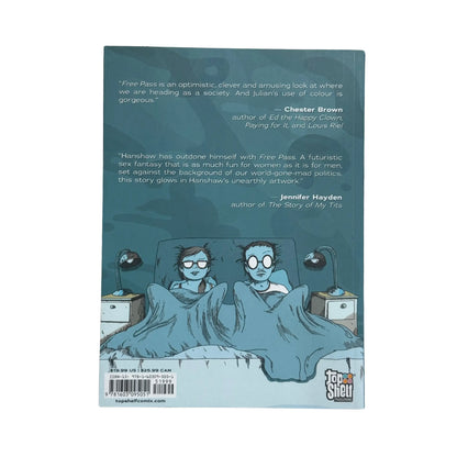 The back cover and synopsis of the original Free Pass book.