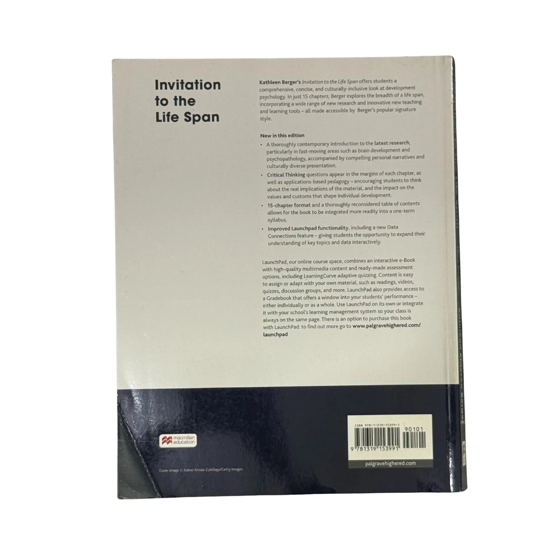 The back cover and synopsis of the original Invitation to the Life Span book.