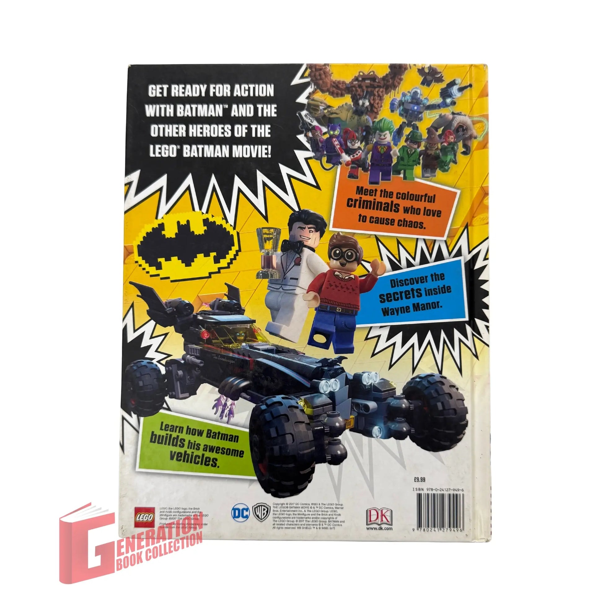 Back cover details of LEGO Batman Movie The Essential Guide imported edition