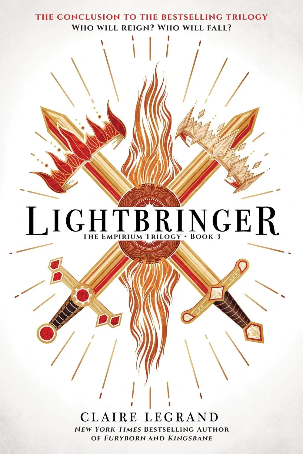 Front cover of Lightbringer by Claire Legrand, the third book in the Empirium Trilogy.