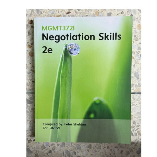 MGMT3721 Negotiation Skills