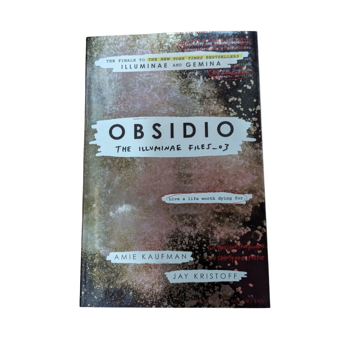 Front cover of Obsidio by Amie Kaufman and Jay Kristoff, Book 3 of The Illuminae Files trilogy.