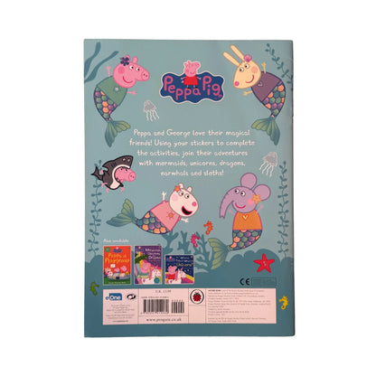 Back cover details of Peppa's Magical Friends Sticker Book imported edition