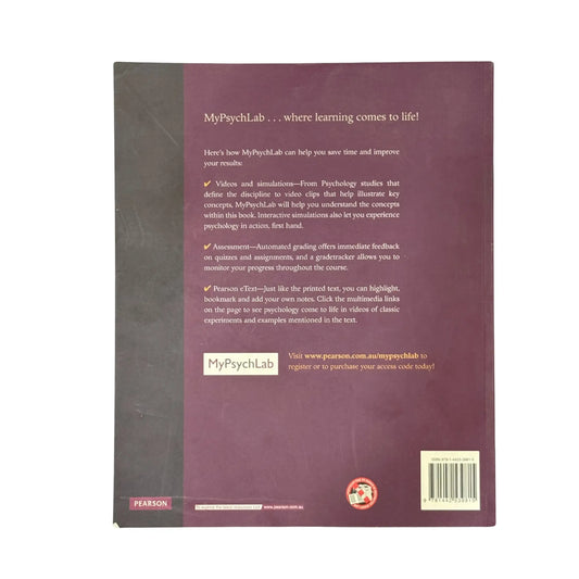 Back cover details of Psychology and Life (Australasian Edition) imported edition