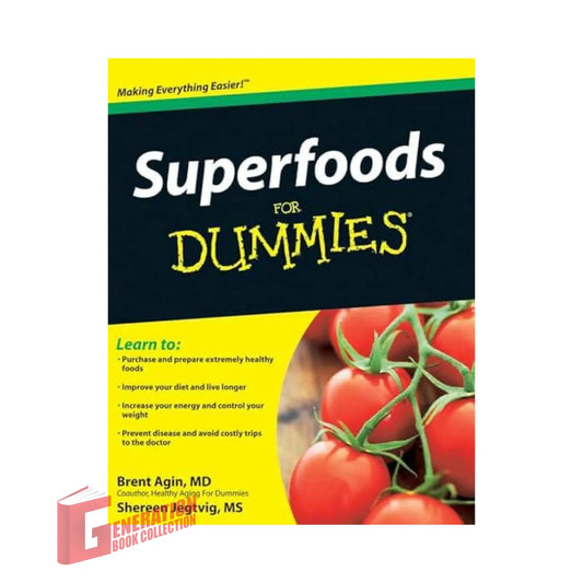 The front cover of Superfoods For Dummies by Brent Agin, MD, and Shereen Jegtvig, MS, available as an original imported copy at Generation Books Collection Pakistan.