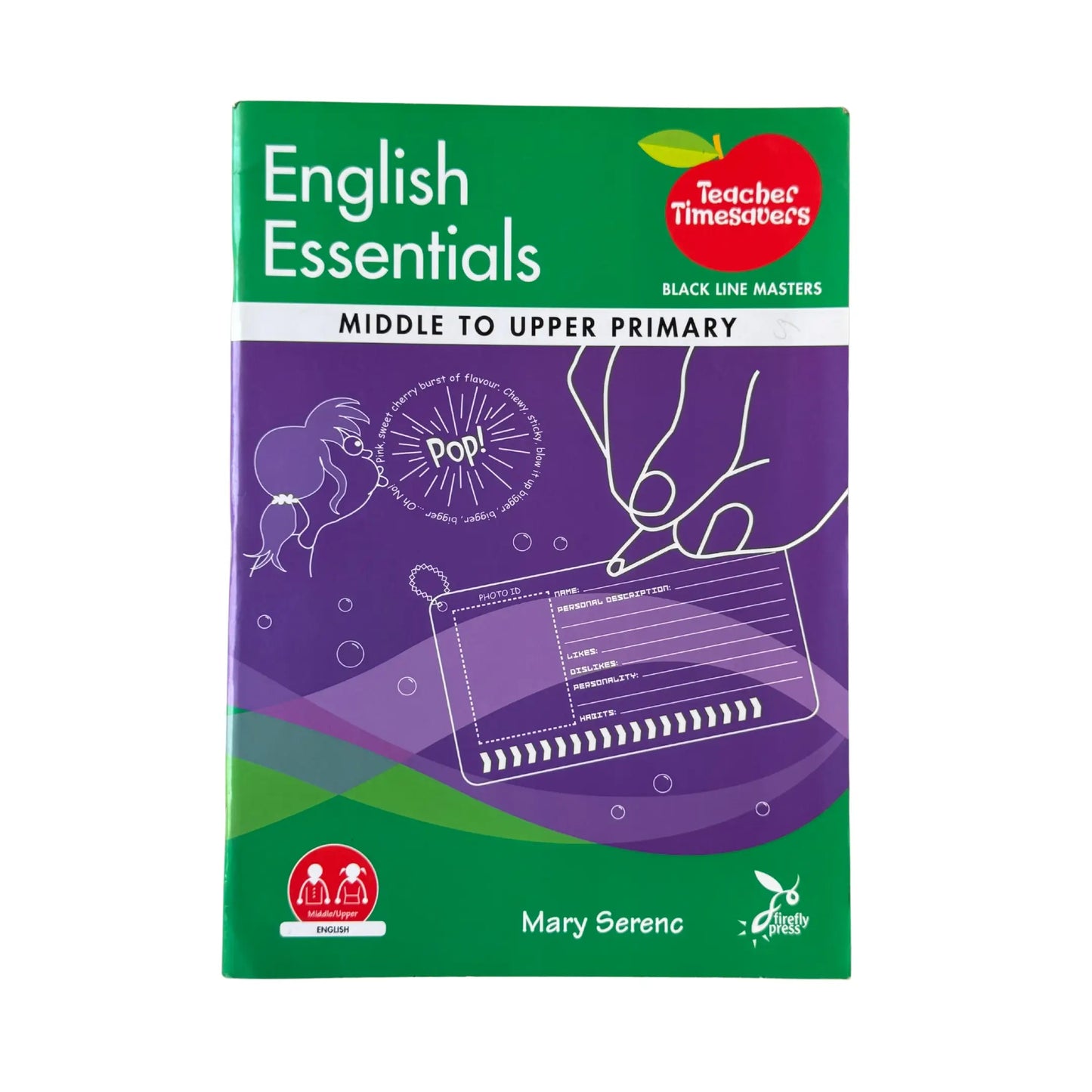 The cover of Teacher Timesavers: English Essentials Black Line Masters, an original educational resource book for primary teachers.