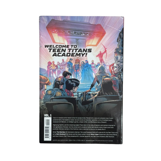 Back cover details of Teen Titans Academy Vol. 1 imported edition