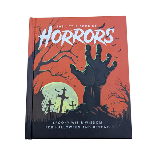 Official front cover of The Little Book of Horrors: A Celebration of the Spookiest Night of the Year by Orange Hippo!, a genuine imported horror and folklore book.
