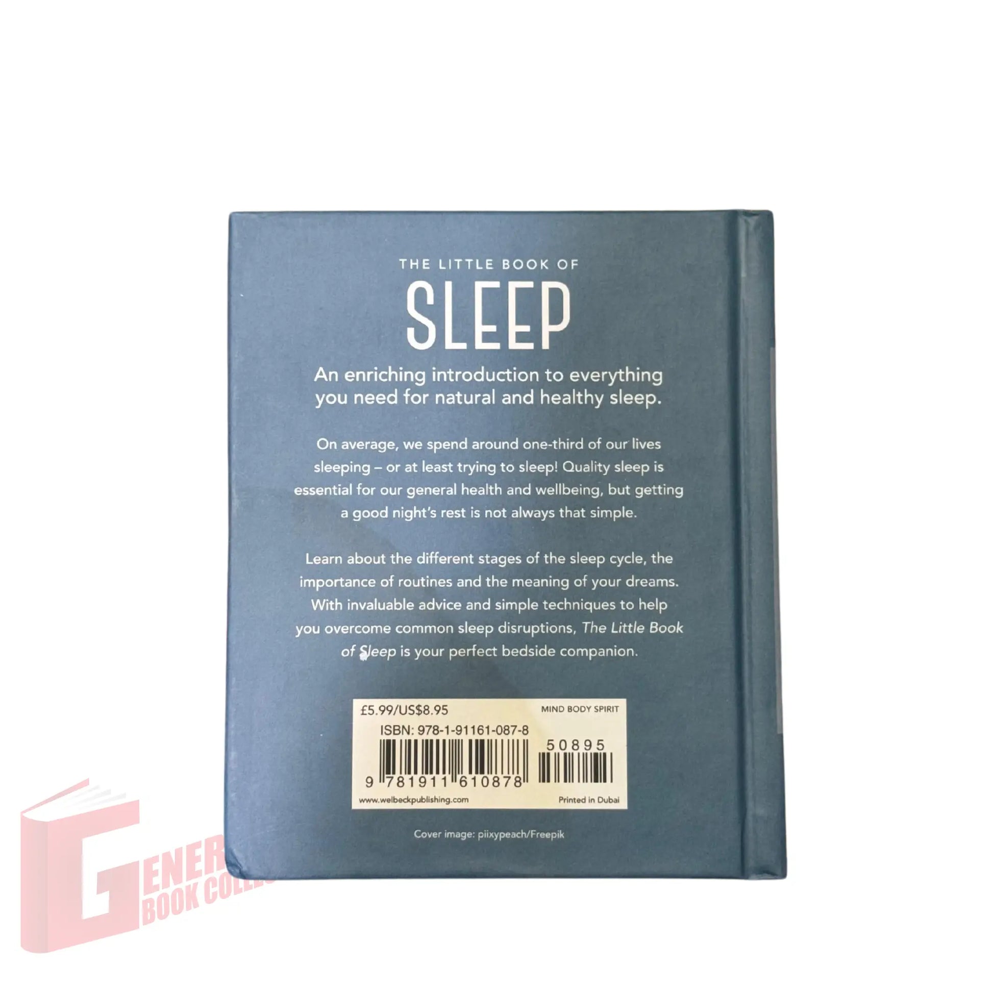 Back cover details of The Little Book of Sleep imported edition