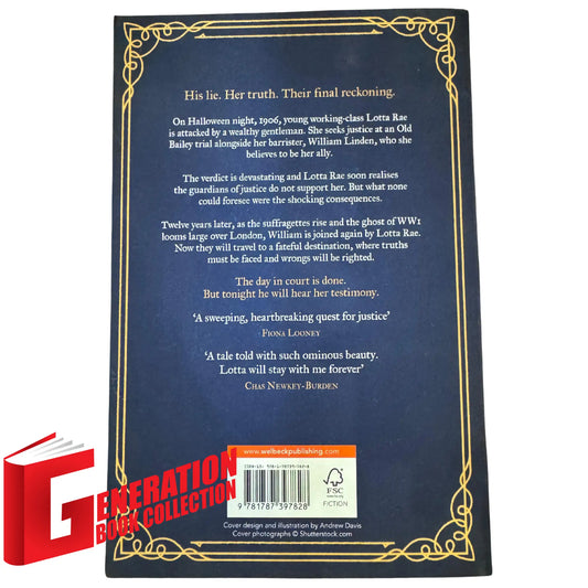 The back cover and synopsis of the original The Trail Of Lotta Rae book.