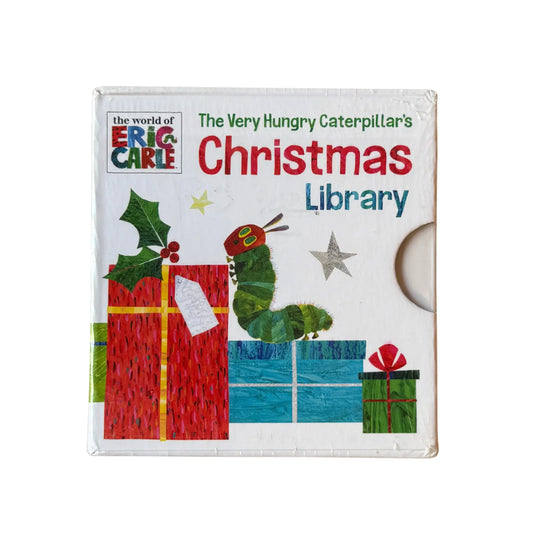 The front cover of The Very Hungry Caterpillar's Christmas Library by Eric Carle, available as an original imported copy at Generation Books Collection Pakistan.