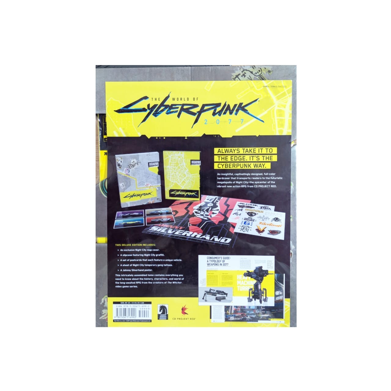 Back cover details of The World of Cyberpunk 2077 imported edition