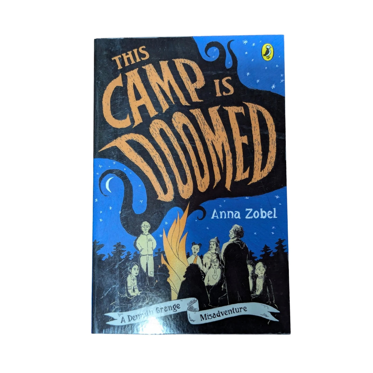 This Camp Is Doomed A Dennith Grange Misadventure by Anna Zobel, Puffin paperback children's mystery book cover