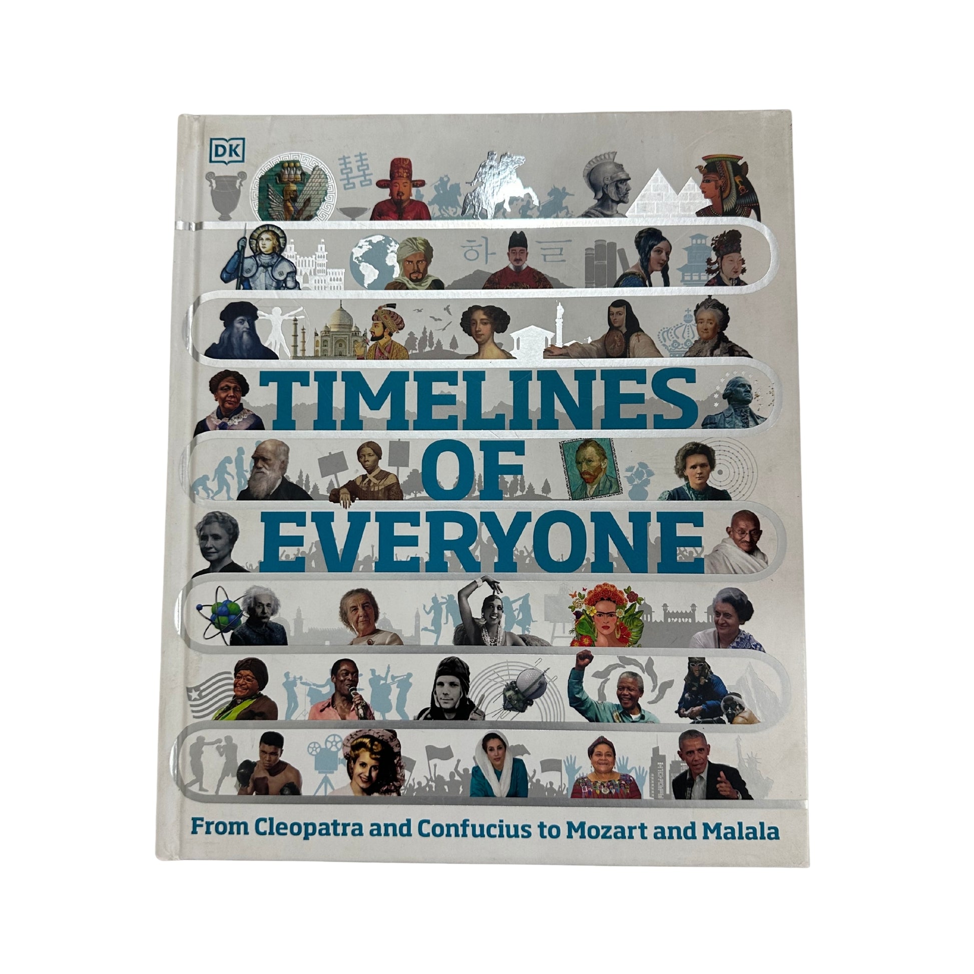 Book titled 'Timelines of Everyone' by DK on a white background