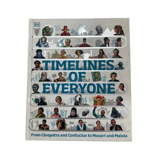 Book titled 'Timelines of Everyone' by DK on a white background