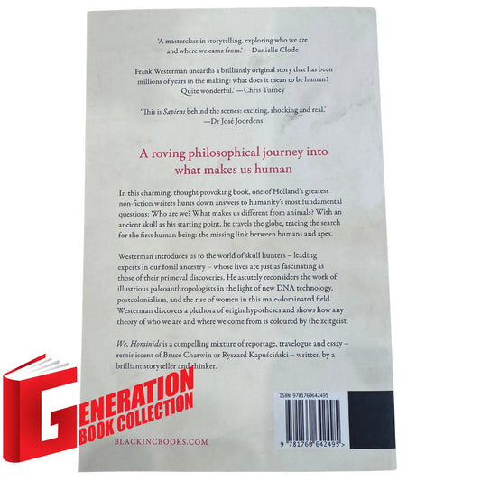 Back cover details of We Hominids imported edition